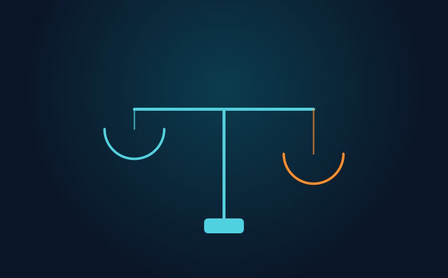 Ilustração de balança representando os aspectos legais do IPTV