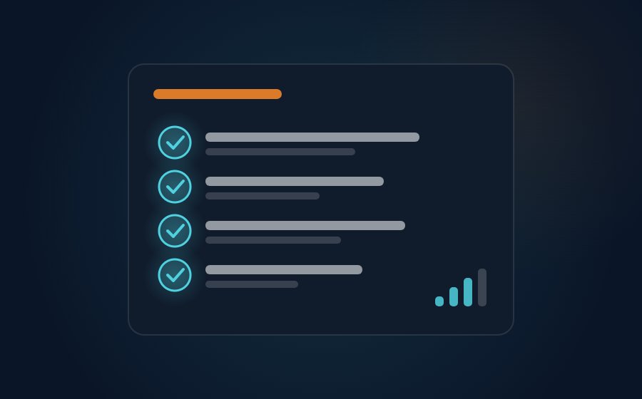 Ilustração de uma lista de verificação para avaliar a reprodução de IPTV